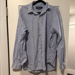 Polo by Ralph Lauren Men's Classic Blue and White Striped Shirt